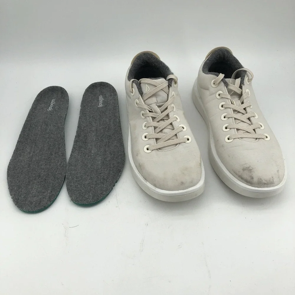 Allbirds Men's 10 Wool Pipers Low Top Cream Lightweight Casual Shoes